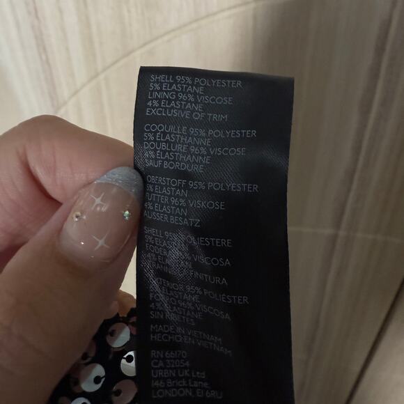 Anthropologie Colette Cropped Wide Leg Sequin Pants Black Silver Maeve Size 33 - Picture 10 of 11